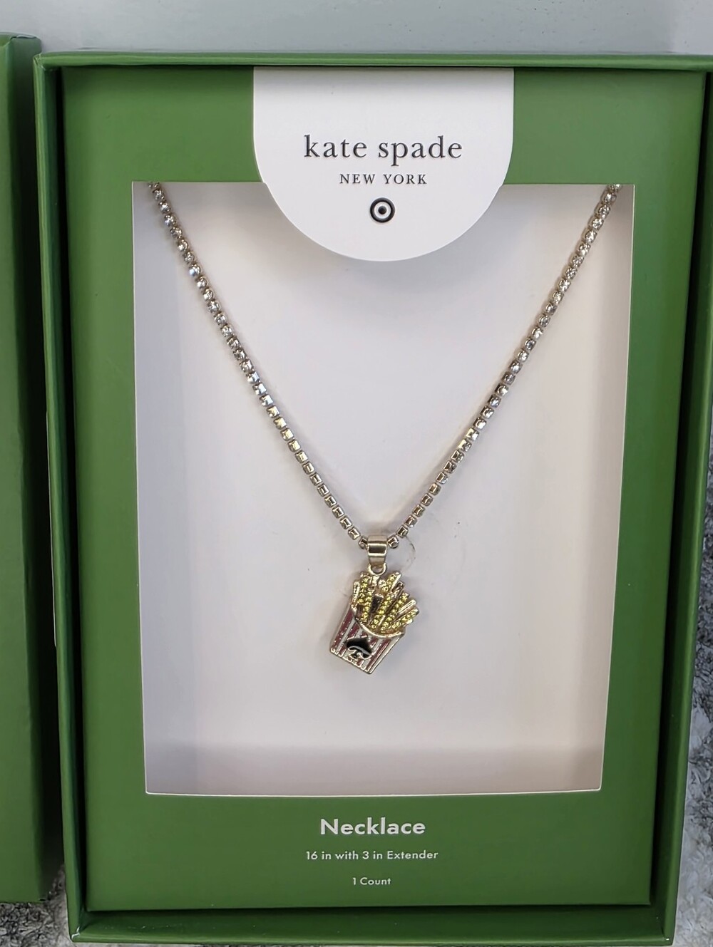 kate spade NWT Gold French Fries Pendant Necklace Collectible